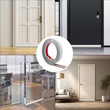 Tope de tiro debajo de la puerta de 39 pulgadas con cepillo para polvo barridos de la parte inferior de la puerta para exterior e interior tira de sellado de sonido de relleno de huecos tapón de - blanco - Ver 6
