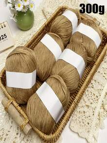 Bộ 6 sợi len đan móc 300g, 6 lớp dày vừa phải, mềm mại và thoải mái, thích hợp để đan áo len thủ công, khăn choàng, khăn quàng cổ, mũ, đồ thủ công DIY, thích hợp cho người mới bắt đầu - Nhiều màu sắc - Nhiều màu - Xem 13