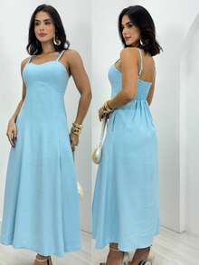 Women's Long Dress For Summer Weddings - 淺藍色 - 查看 1