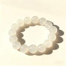 1条奢华透明串珠手链，高透明度可调节弹力设计，百搭女士配饰