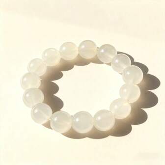 1 pieza Pulsera transparente de lujo con cuentas, diseño elástico ajustable de alta transparencia, accesorio versátil para mujeres