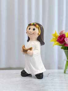 Estatueta decorativa de menina do Ramadã (1 peça), mini, fofa e durável, ideal para decoração do Eid, podendo ser usada em escritórios, lareiras, mesas de jantar e outros ambientes domésticos. - Multicolorido - Ver 9