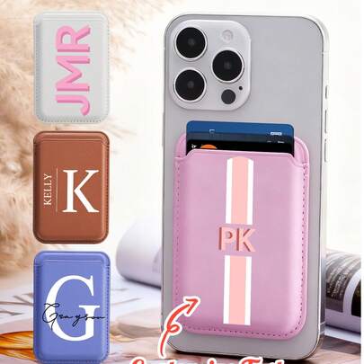Ayotu Personalized Name Magnetic Wallet Card Holder Case, Compatible With IPhone 14 Pro Max 13 12 11, Card Slot Phone Case, Available In Multiple Colors And Styles, Can Hold Credit Cards, Transit Cards, ID Cards, Etc.
