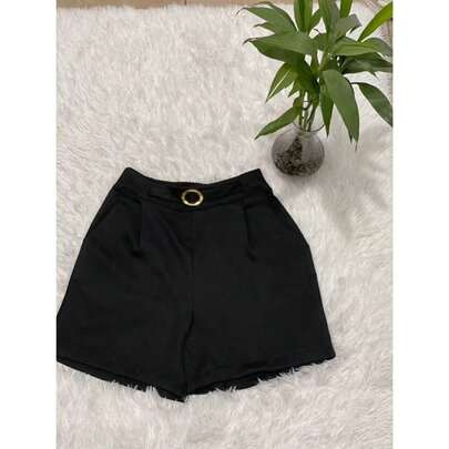 Shorts Feminino Cintura Alta Com Elastico Alfaitaria 2055