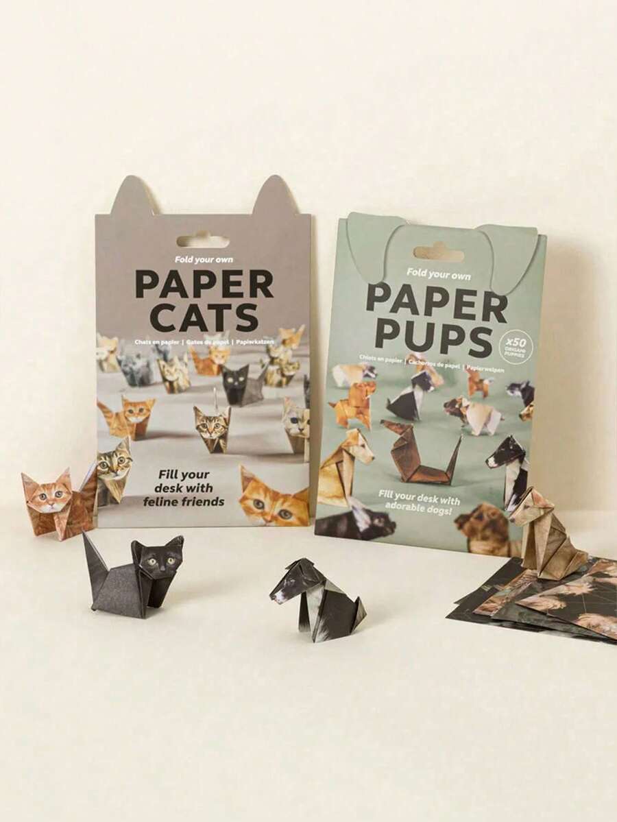 50pcs Paper Foldable Cat Desktop Decor - Perfect Christmas Gift For Cat Lovers, Suitable For Office Party Gifts, DIY Christmas Decorations, Cat Lover Gifts, Holiday Gifts, Holiday Decorations, Fun Desktop Decor, Handmade Style, Stacked Cats, Decorations, Office Workers, Party Planners, Holiday Party Favors