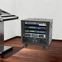 Futchoy 9U Server Rack, Server Rack Cabinet, Rolling Studio Rack Case - Black - View 6