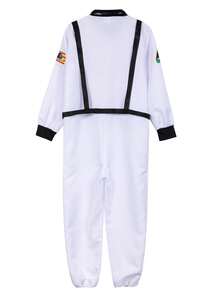 1pc Adult Unisex Astronaut Cosplay Jumpsuit, Pilot/Astronaut Costume For Holiday Party Performance - White - View 2