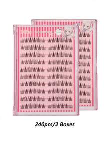 Sibeuna Rikuaild 120/240/360pcs Self-Adhesive Cluster Fake Eyelashes, No Glue Needed, Cartoon Style Natural Look, Soft & Comfortable, Suitable For Daily Makeup - C - 查看 8