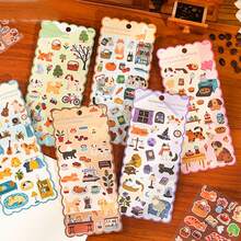 1包可爱动物主题贴纸，小巧萌趣动物贴纸，适用于剪贴簿、子弹笔记、DIY卡片和手工艺品、日记贴纸、圣诞礼物、剪贴簿用品、趣味贴纸、笔记本电脑贴纸、Kindle手机贴纸 - 彩色 - 查看 7