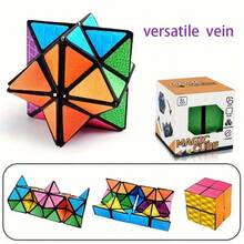 Khối lập phương lục giác 3D - Đồ chơi lật hình học không gian, trò chơi trí não, giảm căng thẳng, nhiều màu sắc, chất liệu ABS. - Nhiều màu - Xem 9