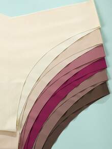 6条装女士无缝三角内裤，舒适顺滑面料，纯色内裤 - 彩色 - 查看 4