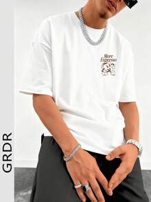 Herren süßes T-Shirt mit Buchstaben-Muster, geeignet für den Sommer, modisch führend