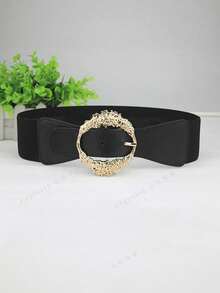 1 curea cu cataramă cu model floral pentru femei, stil vintage, potrivită pentru paltoane, rochii, accesoriu elastic pentru talie, pentru purtare zilnică - Multicolor - Vizualizare 5