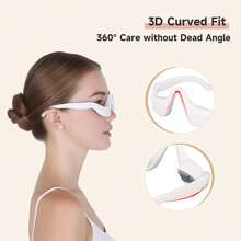 Red Light Therapy Glasses For Under Eyes Microcurrent Eye Massager With 650nm Contour Fit, Hands-Free Device To Reduce Dark Circles, Puffiness, Wrinkles & Eye Fatigue Rejuvenation Mask For Women & Men - White - View 5