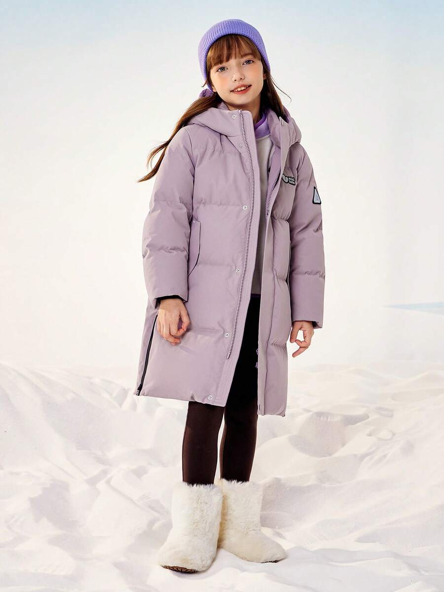 mini bala 三重防护系列少女长款羽绒服防风防水保暖冬季款 2025 - 深紫 - 查看 1