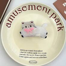 1 pièce Pince à cheveux unique thème crème glacée couleur dopamine, accessoire pour cheveux en acétate, design mignon d'animal de dessin animé (panda, pingouin, canard, chat, lion, requin). Pince à cheveux pour femmes - Multicolore - Voir 21