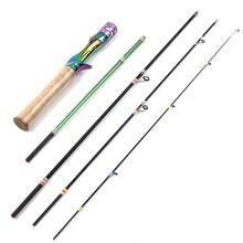 Caña de pescar plegable de 4 secciones para pesca de bagre, de solo 50 cm de largo plegada, adecuada para pesca de bagre, peces plateados y otros peces pequeños, caña de pescar de riachuelo, apta para principiantes y pescadores experimentados - Multicolor - Ver 12