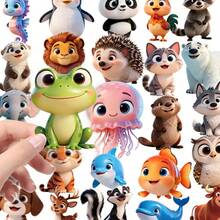56 ملصق شفاف صغير على شكل حيوانات أليفة كرتونية، مثالي للألعاب والقرطاسية والدفاتر وزجاجات المياه وديكورات الأعياد والمكافآت في الفصل والمستلزمات المدرسية وهدايا بداية العام الدراسي