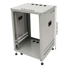 Futchoy 15U Audio Rack, Audio Rack With Feet & Wheels, Rolling Studio Rack Case - Grey - View 2