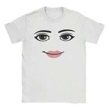 High Quality Novelty Robloxs Woman Face Game Meme Graphic T Shirts Men Women Fashion Short Sleeve T-Shirts Unisex Tops - 白色 - 查看 4