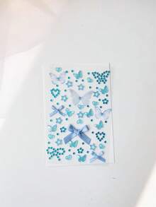 Pink Blue Red Green Cute Butterfly Bow Glittery Stereo Gem Stickers Makeup Holiday Party Y2K Style Music Festival DIY Eyes Face Jewels Stickers Suitable For Dance Performances Parties And Stage Wedding Christmas Fake Tattoos - Multicolor - View 11