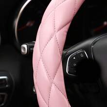 Soft Microfiber Leather Steering Wheel Cover Universal 15 Inch For Women Girls Fit Vehicles Sedans SUVs  Trucks - Light Pink - A-嬰兒粉 - 查看 4