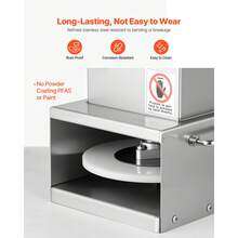 Electric Pizza Dough Press Machine, 6 Inch Pizza Pastry Press Plate, Stainless Steel Bread Presser, Adjustable Thickness Commercial Forming Machine, With 100 Pcs Parchment Paper - 查看 6