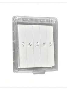 Caja de conexiones eléctrica transparente y resistente al agua, cubierta impermeable autoadhesiva transparente para toma de corriente y protección contra salpicaduras, compartimento de plástico transparente para gestión de cables, sin batería requerida, accesorio eléctrico para exteriores | Diseño de tapa transparente