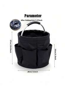 Oxford Cloth Bucket Tool Organizer Bag Multi-Compartment Portable Tool Storage Bucket Bag Garden Tool Organizer, Storage Basket With 6 Compartments And Large Central Compartment, Foldable For Space Saving With Carry Handle, Necessary Gardening Accessory For Home Multifunctional Storage Basket For Cleaning, Traveling - Multicolor - View 13