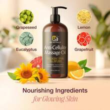 M3 Naturals Cellulite Massage Oil 8oz - Smooth The Appearance Of Cellulite - Body Care & Skin Care Massage Oil - Topical Collagen And Plant Stem Cell Body Oil To Restore Texture And Elasticity - Soothing Body Oil - 2pcs - 查看 7