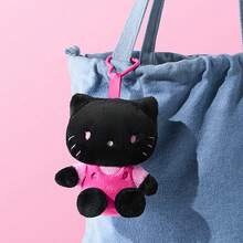 Miniso 1pc Sanrio Character Color Changing Plush Hanging Decor - Hello Kitty (Black) - High Quality Soft Plush, Creates Cozy Atmosphere In Car - Multicolor - View 4