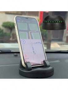 Black Car Phone Holder With Parking Number Plate, Multi-Functional. It Can Be Used As A 360-Degree Rotatable Dashboard Phone Holder For Convenient Navigation Adjustment. The Number Plate Also Has A Luminous Function, Making It Easy To Use As A Removable Parking Plate. It Is Widely Compatible With Various Vehicles, And The Illuminated License Plate Is A Great Highlight.