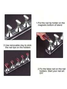 2 chiếc giá trưng bày móng tay nghệ thuật màu bạc, giá đỡ tập làm móng acrylic, giá trưng bày móng từ tính, thiết bị và đồ trang trí salon làm móng để trưng bày và luyện tập làm móng nghệ thuật. - Nhiều màu - Xem 4