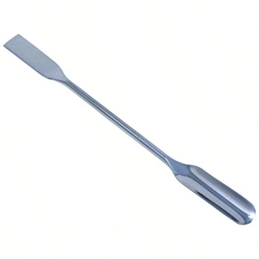 Double Ended Micro Lab Scoop Spoon Half Rounded/Flat End Spatula 6" L Stainless Steel - 如圖 - 查看 1