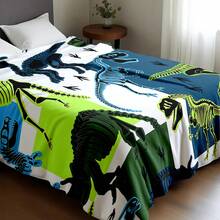1pc Cartoon Dinosaur Print Blanket, Soft Warm Fleece Throw Blanket For Nap, Sofa, Office, Bed, Camping, Travel, Multipurpose Gift Blanket, Suitable For All Seasons - Multicolor - View 10