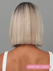 14 Inch Ombre Short Bob Wig, Dark Roots, Heat Resistant Synthetic Wig, Suitable For Women's Daily Wear, School, Music Festivals, Also Can Be Used As Graduation Or Holiday Gift, Exquisite Accessory - Ombre - Xem 6