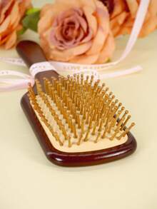 Personalized Wooden Hair Brush With Customizable Back - Add Any Text, Name, Or Message You Want | Unique "Eternal Charm" Design, Perfect For Gifting, Bridal Use, Or Daily Styling | Exclusive Custom-Made Edition Now Available - Mocha Brown - View 3