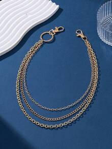 1pc Punk Style Metal Waist Chain, Fashion Multi-Layer S Chain Fall, Autumn, Halloween