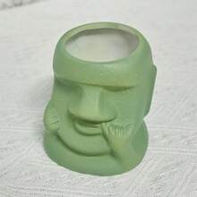 Soporte creativo para bolígrafos Moai de escritorio con forma de cabeza de la Isla de Pascua para decoración del hogar y la oficina