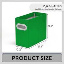 Hanging File Organizer, Cardboard File Folder Organizer For Letter Size, Desk Documents Storage Box, Portable File Folder Holder Boxes For Office, Home, Schoolsss, Only Box.(2 Packs),LetterSize-2Packs,Green - Green - View 3