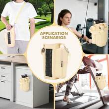 Gugxiom Bolsa magnética para Gimnasio, Funda Magnética para Botella de Agua, con Bolsillo para el móvil y Bandolera, para Fitness, Viajes, Escuela - Beis - Ver 7