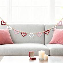 Guirnalda de cuentas para el Día de San Valentín, banderín decorativo en forma de corazón para fiestas en casa - vistoso - Ver 4