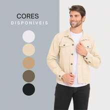 MILLE MODAS MEN'S JEANS JACKET - 米色 - 查看 2