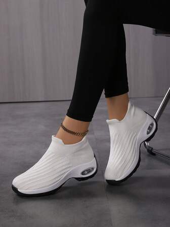 2025 Nuevos zapatos de mujer con cojín de aire transpirable, zapatos casuales cómodos de slip-on, zapatillas versátiles con suela gruesa, zapatos deportivos ligeros y de moda, para todas las estaciones