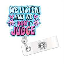 1pc We Listen Acrylic Glitter Design Retractable Badge Reel, Belt Clip Retractable Badge Holder, Suitable For Nurses, Doctors, Students, Workers And Volunteers - Mint Blue - View 10