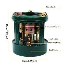 Portable Kerosene Stove, Efficient Camping Stove With Windshield, Outdoor Cooking Tool, 16 Wicks, Suitable For Backpacking, Hiking, Picnics, And Emergency Reserves, Camping Picnic Stove (Fuel Not Included) Chenxingran - 綠色 - 查看 10