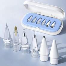 兼容 Apple Pencil 笔尖，升级版 6 支装替换笔尖，带笔盒，不易磨损，笔尖纤细，精准操控，金属笔尖，兼容 Apple Pencil 第一代/第二代/USB-C/iPad Pro Pencil