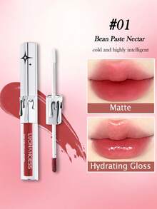 LUONANOESS 2-In-1 Lip Gloss & Lipstick, Mirror Finish, Long-Lasting, Smudge-Proof, Nude Color. Versatile, Dual-Effect Formula Suitable For Women And Girls. Ideal For Everyday Use, Gifting To Friends, Girlfriends, Wives. Great For Travel, Outdoor Activities, Holidays, Christmas, Birthdays, Graduations, Parties, Fashion Makeup - Stuffed Red Bean Paste - View 2