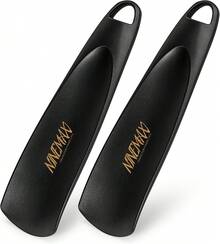 NINEMAX Calzador de Zapatos Plástico 19cm, Calzador de Botas para Mujer Hombres Mayor, Calzadores de Pequeño para Viajes - Negro/2 piezas - Ver 1