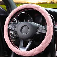 Soft Microfiber Leather Steering Wheel Cover Universal 15 Inch For Women Girls Fit Vehicles Sedans SUVs  Trucks - Light Pink - A-嬰兒粉 - 查看 1